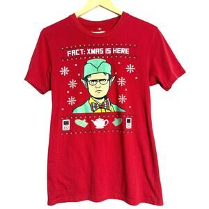 THE OFFICE Dwight Fact: Xmas is Here Christmas Graphic Tee/T-Shirt, Size S